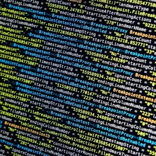 code on a computer screen